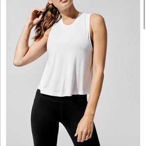 Carbon38 Crop White Tank